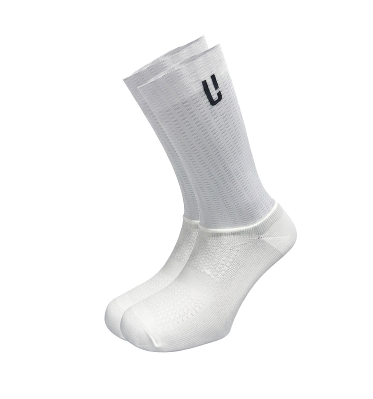 calcetines-blancos Calcetines Aero-sock ciclismo caña alta White ULEVEL - Imagen 1