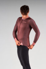 Maillot ciclismo manga larga hombre ANCARES Chocolate - Imagen 2